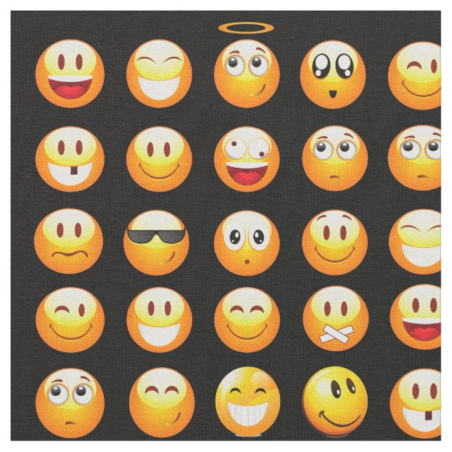 tecido de emojis preto (Detalhe)