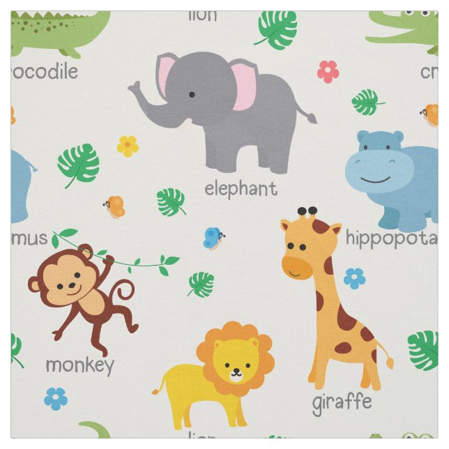Tecido De Ensino De Animais Safari Cute (Modelo)