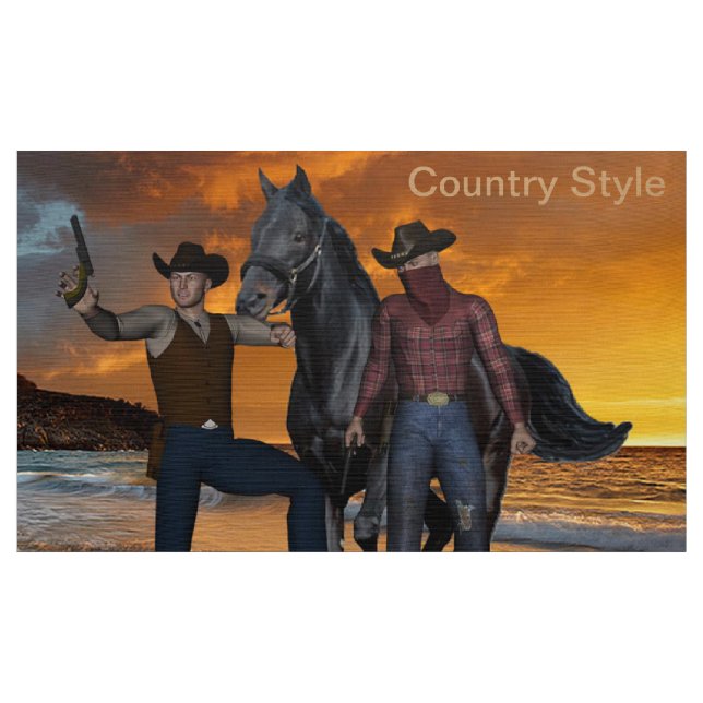 Tecido de Estilo do País de Sela de Cavalo Cowboys (Jarda)