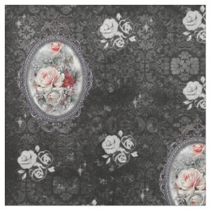 Tecido de Estilo Vitoriano Rosa Cameo Gótico