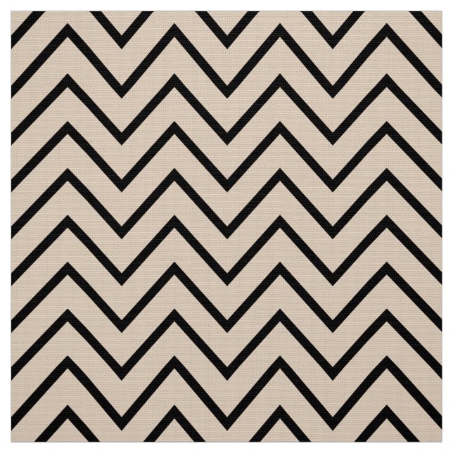 Tecido de Estofamento Chevron Preto e Creme (Modelo)