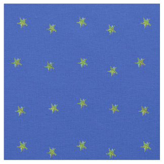 Tecido de estrelas azul e amarela