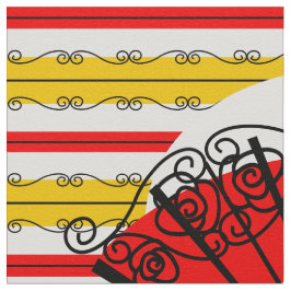 Tecido de faixa do ventilador espanhol grande impr