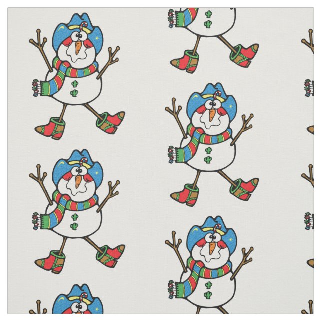 Tecido de Feriado do Cowboy Snowman (Modelo)