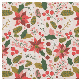Tecido de férias de inverno de Poinsettia