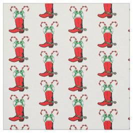 Tecido De Férias Red Cowboy E Candy Canes