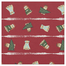Tecido De Férias Vermelhas De Natal Pelo Yard