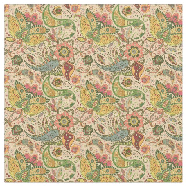 Tecido de Flor de Paisley | Elegante Floral Design (Detalhe)