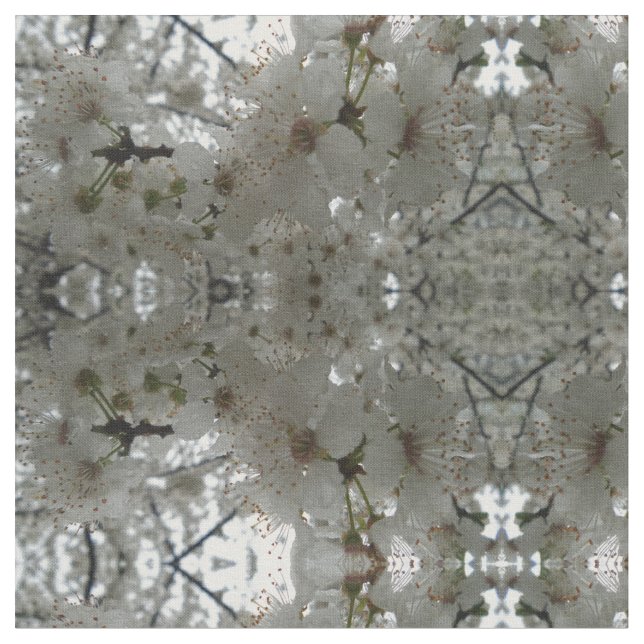 Tecido de Flor de Plum Branco (Detalhe)