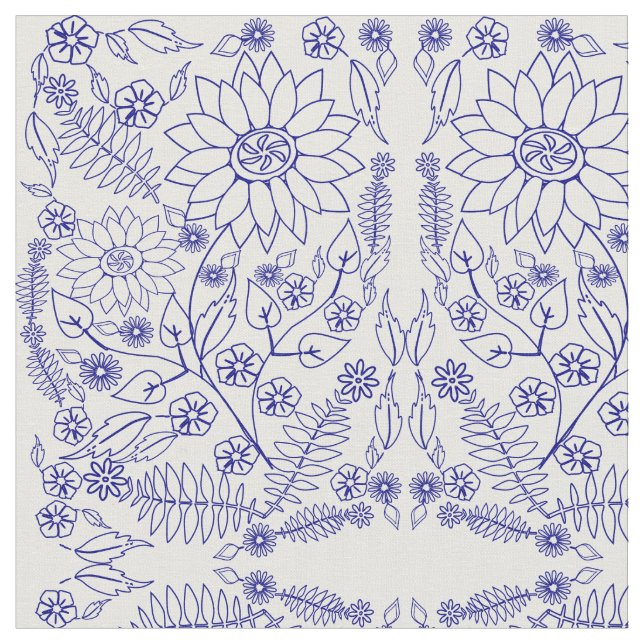 Tecido de Flor de Portas Azuis (Detalhe)