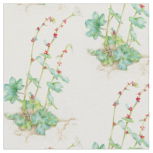 tecido de flores de aquarela de saxifraga alpina