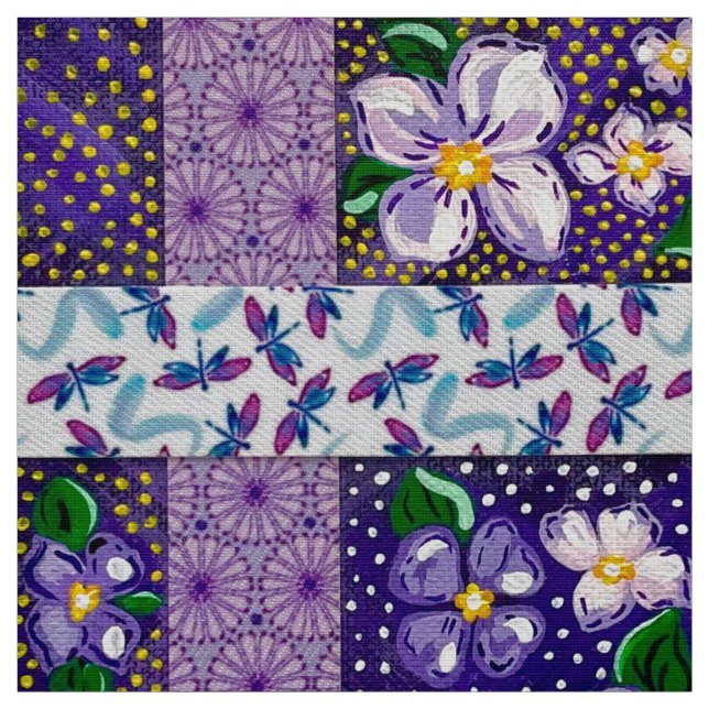 Tecido de Flores de Montanha Roxa (Modelo)