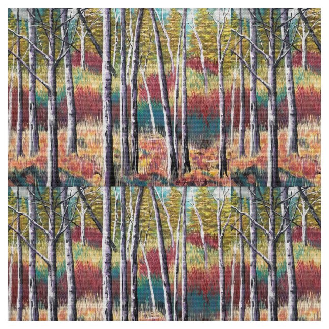 Tecido de Floresta de Pastel Abstrato Aspen (Modelo)