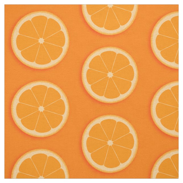 Tecido de frutas laranja com fatia laranja (Modelo)