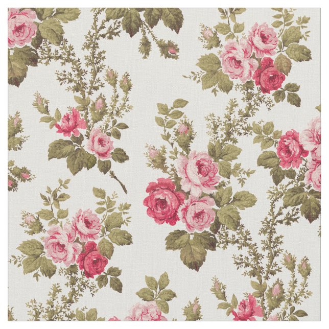 Tecido de Fundo Elegante Vintage Rosa Roses-Buff (Detalhe)