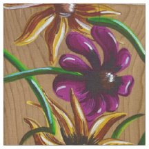 Tecido de Goldfinches e Flores