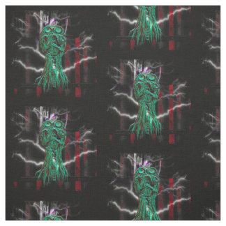 Tecido de Gótico do Cyber Gritar Skulls