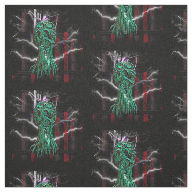 Tecido de Gótico do Cyber Gritar Skulls (Modelo)