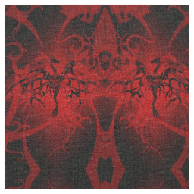 Tecido de Gótico Fantasy Black Dragon (Detalhe)