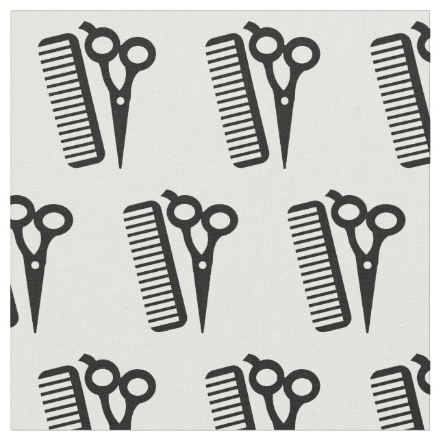 Tecido de Hairdresser Stylist e Comb (Detalhe)