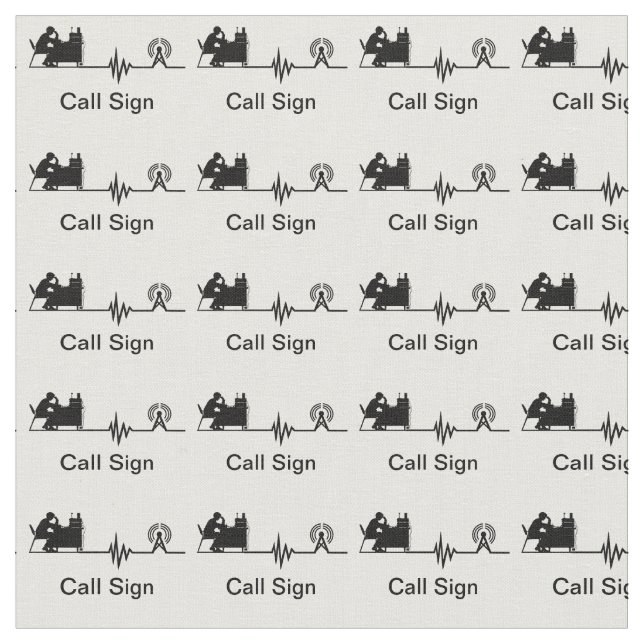 Tecido de Ham Radio Silhuette com Sinal de Chamada (Detalhe)