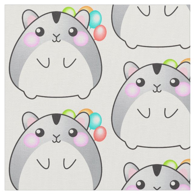 Tecido de Hamster Kawaii, Cinza bonita (Detalhe)