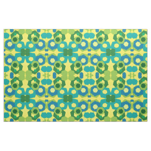 Tecido de Hexágonos Verde Amarelo Azul Turquesa