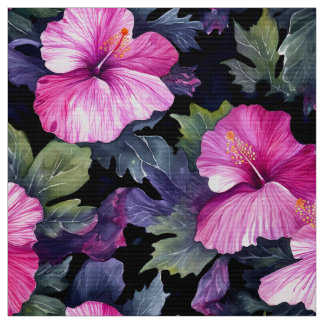 Tecido de Hibiscus de Aquarela (Escuro III)