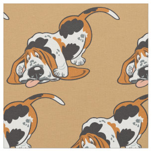 tecido de Hound Basset de desenho animado