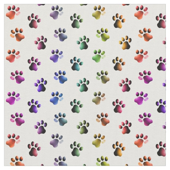 Tecido de impressões de cães de gatos coloridos (Detalhe)