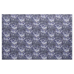 Tecido de Intrídio de Peixe-Koi Azul e Branco