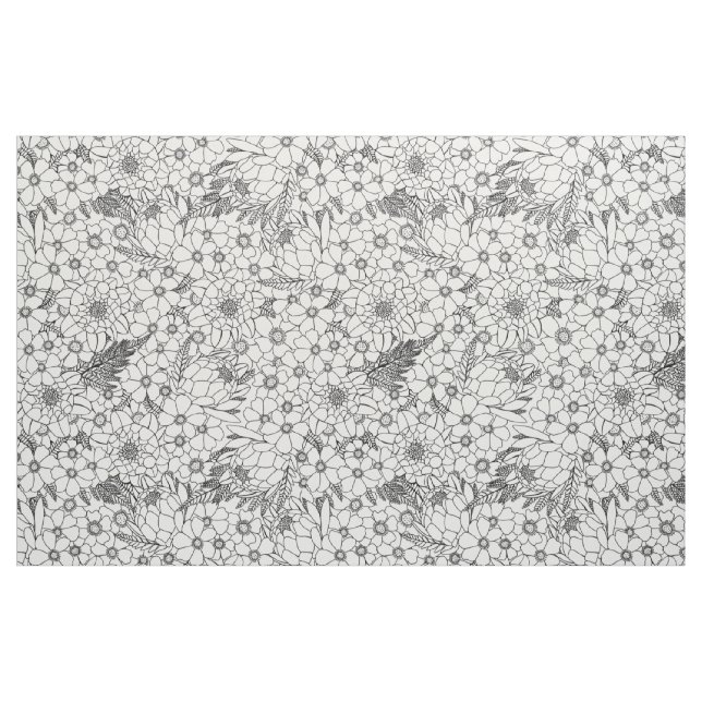 Tecido de Jardim de Protea Flor Silvestre Preto e  (Fat Quarter)