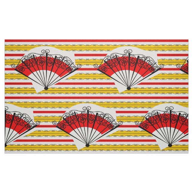 Tecido de Listra de Leque Espanhol impressão grand (Fat Quarter)