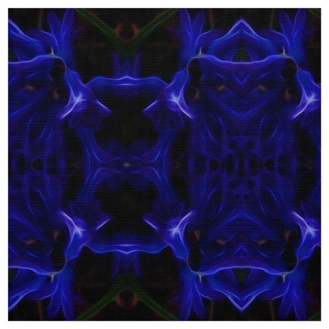 Tecido de Mandalas azul e preto (Modelo)
