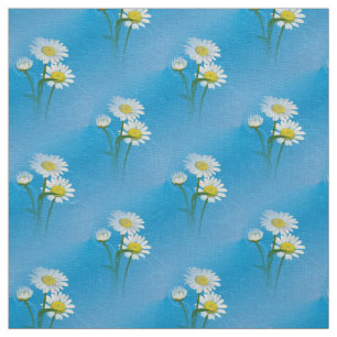 tecido de margarida azul