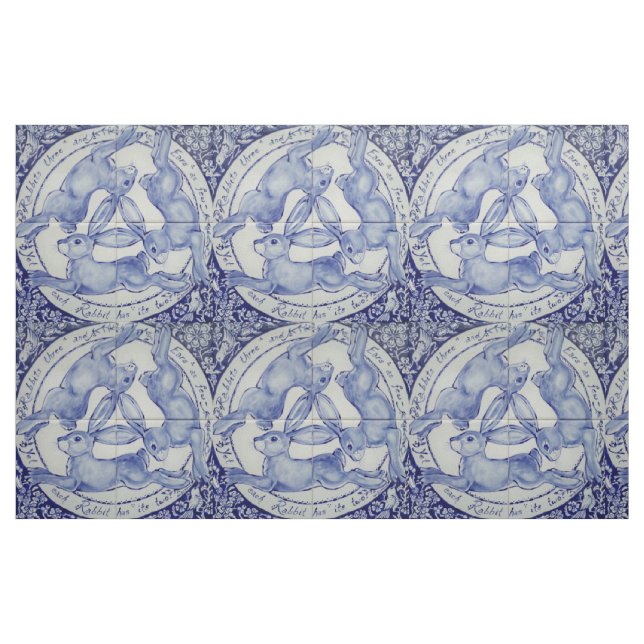 Tecido de Medalhão de Pássaros do Coelho Branco Az (Fat Quarter)