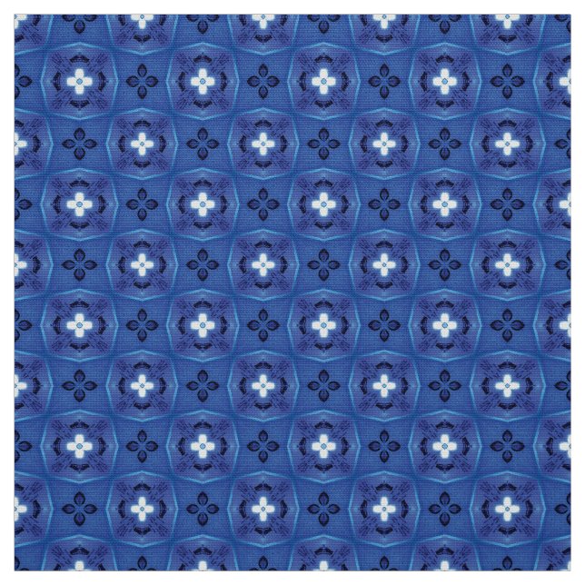 Tecido de Mobiliário Branco Azul Glitch2 (Modelo)