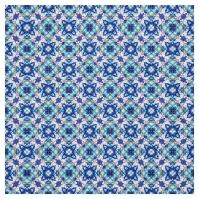 Tecido de Mobiliário Branco Azul Glitch2 (Modelo)