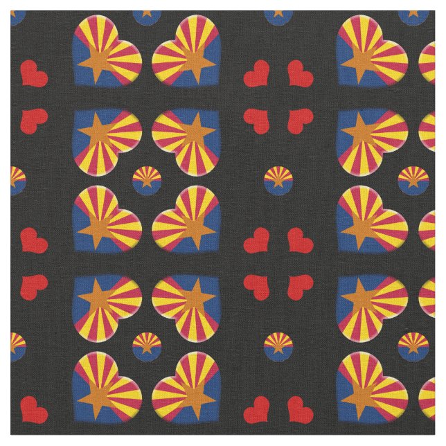 Tecido de moda Arizona Flag & Arizona Hearts / EUA (Detalhe)
