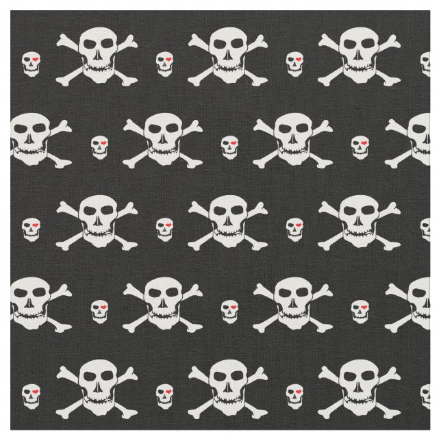 Tecido de moda Caveira & Coração - Piratas / Hallo (Detalhe)