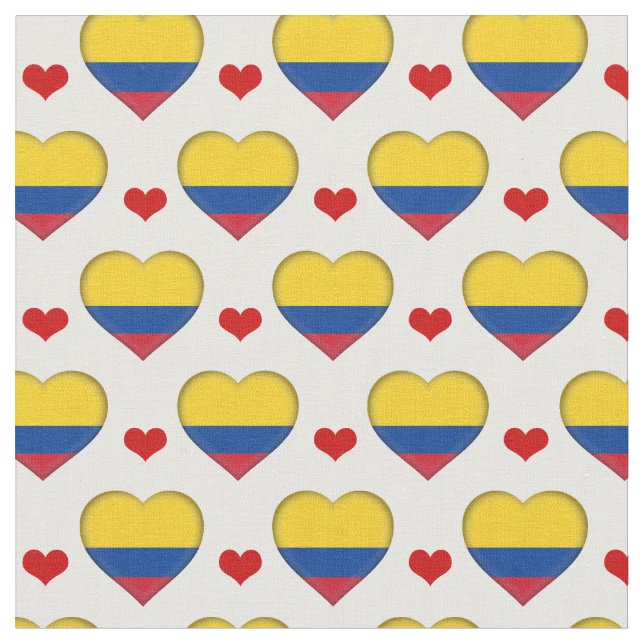 Tecido de moda Colombiano Flag Red Heart/Colômbia (Detalhe)