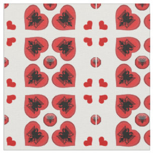 Tecido de moda da Albanian Flag & Albânia Heart
