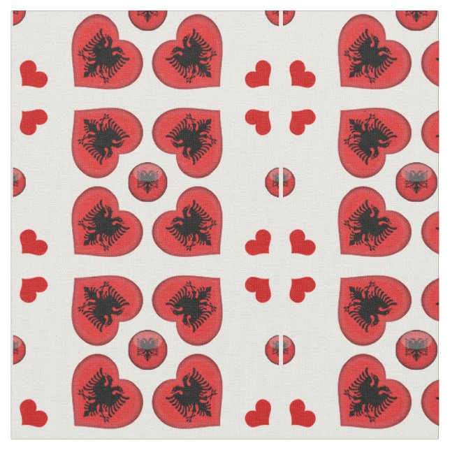Tecido de moda da Albanian Flag & Albânia Heart (Detalhe)