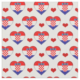 Tecido de moda da Croácia Flag & Red Heart /Croáci