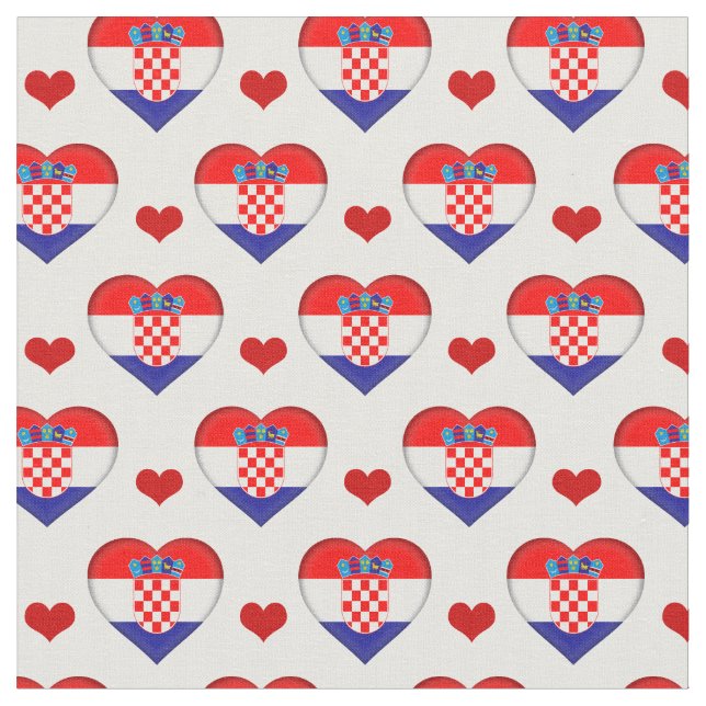 Tecido de moda da Croácia Flag & Red Heart /Croáci (Detalhe)