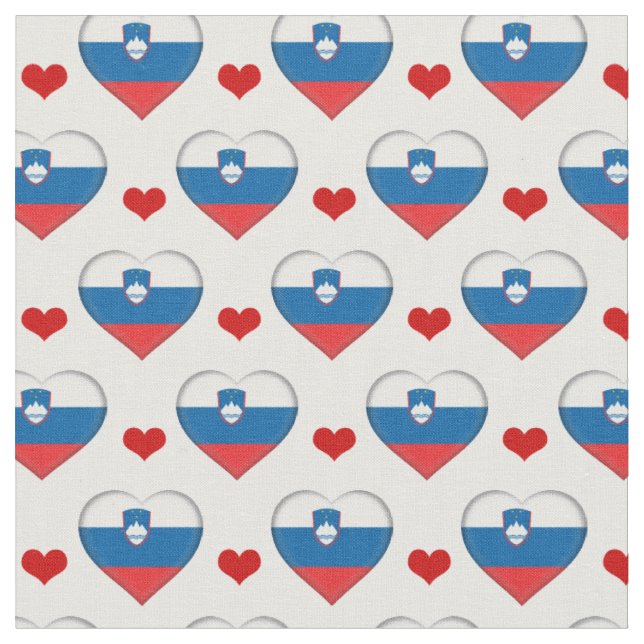 Tecido de moda da Eslovênia Flag & Red Heart /Eslo (Detalhe)