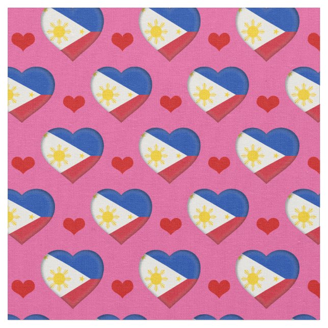 Tecido de moda da Philippine Flag & Red Heart (Detalhe)