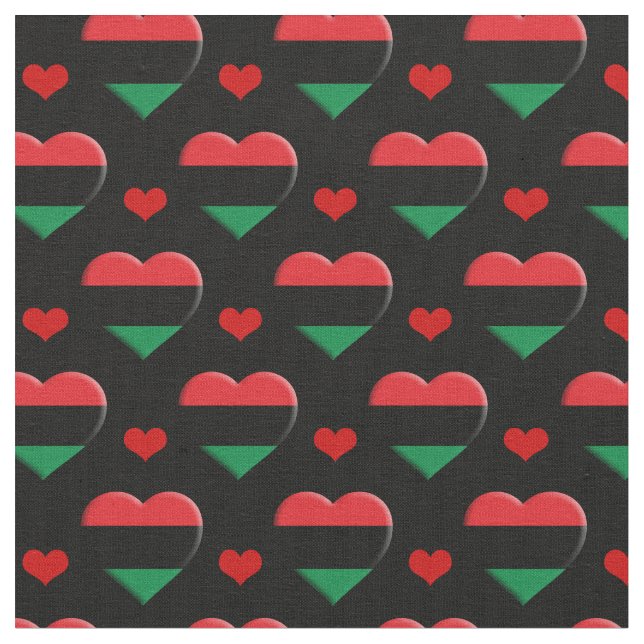 TECIDO de moda da UNIA Flag & Red Heart / Pan Afri (Detalhe)