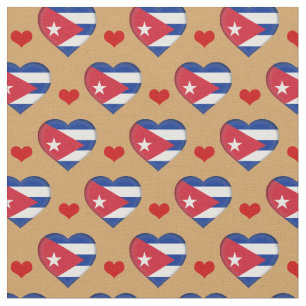 Tecido de moda de Bandeira e Coração Vermelho Cu