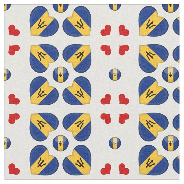 Tecido de moda do Coração Barbados Flag e Barbados (Detalhe)